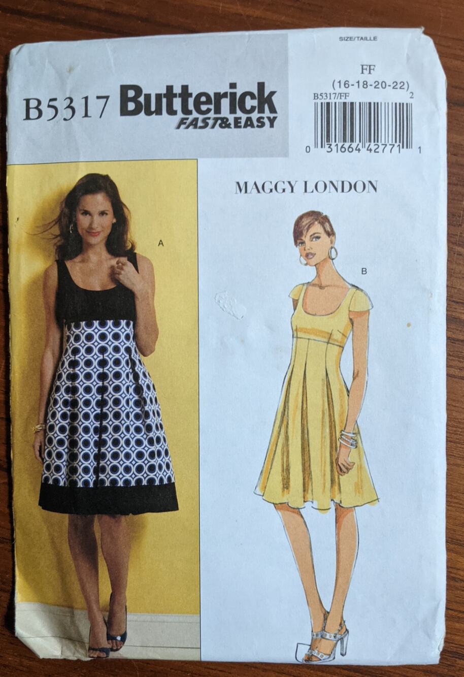 UNCUT Butterick 5317 Maggy London Size 16-22